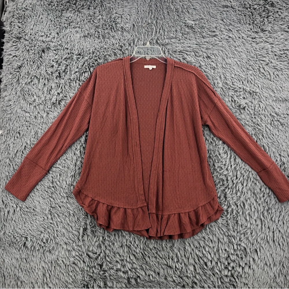 Maurices Cardigan Womens Small Ruffle Hem Soft Sweater